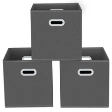 Yunkeeeper storage bins Cubes, Fabric Cube Organizer with Handle, Foldable Cube
