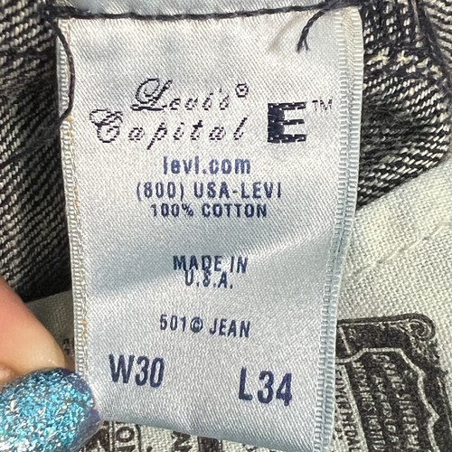 Vintage Levis 501 Jeans Mens 30x34 Button Fly Made in USA Capital E Denim 90s - Picture 6 of 7