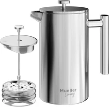 Mueller French Press Double Insulated Premium 304 Stainless Steel Coffee Maker