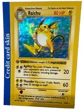 Raichu Pokémon Debit Credit Card Skin - Small Chip - Holographic
