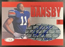 Karlos Dansby Auto /770 2004 SAGE Football Red #A9 RC Auburn