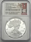 2020 W $1 American Silver Eagle Proof V75 Privy End of WWII NGC PF70 V-Day Label