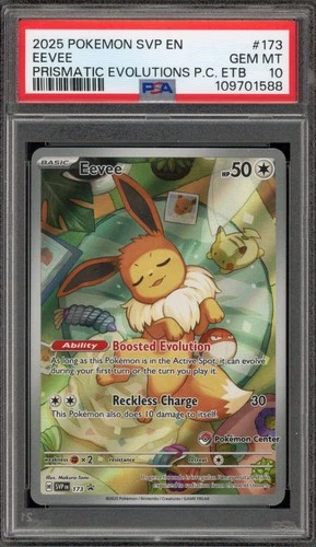 Pokemon Center Stamp Promo Eevee Prismatic Evolutions ETB SVP EN 173 PSA 10