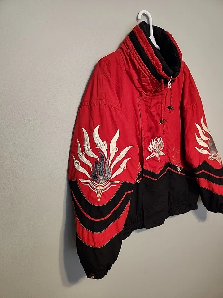 VTG Rare Olympic Spirit Bogner Ski Jacket Sz 40 Men RED / BLACK  Scarce! - image 2 of 4