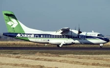 ATR 42-320 Air Dolomiti Mahogany Desk Wood Airplane New Model Small Scale 1/72