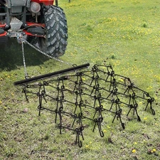 Tow Behind Drag Harrow 4x4 5x4.5FT Steel Leveling Rake with 1/2 & 3/8 Tines