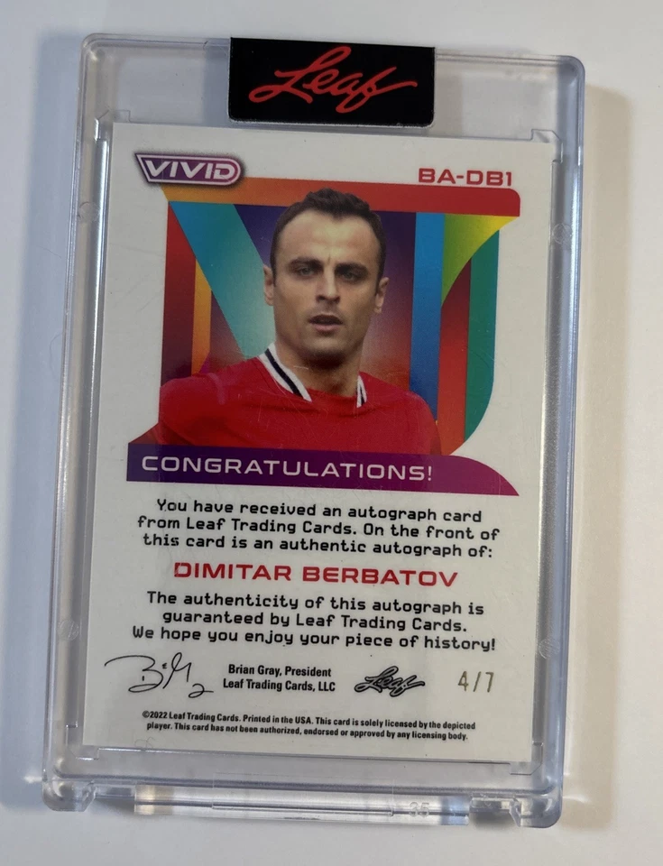 DIMITAR BERBATOV /7 AUTO SOCCER LEAF VIVID 2022 - Image 2 of 2