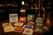 Vintage Beer Coasters Lot 143pcs Pike Street 1989 Santa Pub Bar Breweriana Mix