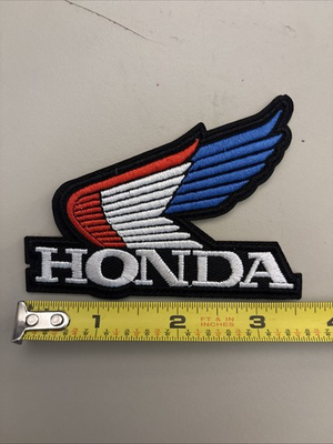#ad Honda Wing Red White amp; Blue Iron on patch Racing Sports Car Motorcycle $3.99