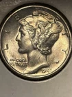 1941 Mercury Dime Brilliant Uncirculated. 90% Silver 10c. Gem