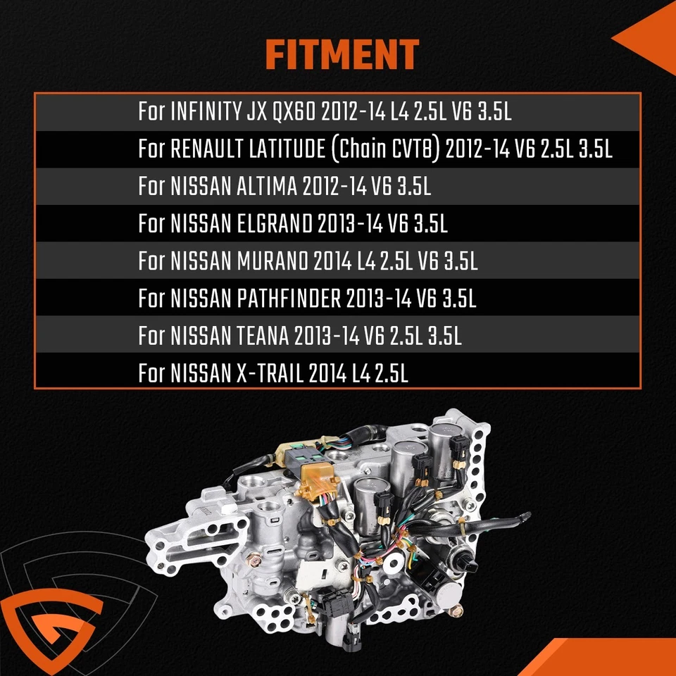 Carrocería de válvula con solenoides de cambio JF017E CVT EE. UU. para Nissan Pathfinder 3,5 L 2012-2018 Foto 3 de 4