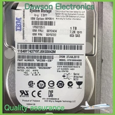 00Y2434 00Y2511 00Y5723 IBM 7.2K 1TB RPM 6Gbps SAS NL 2.5" HDD Hard Disk Drive