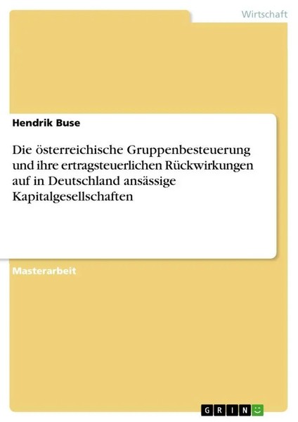 Hendrik Buse | Die öSterreichische Gruppenbesteuerung Und Ihre...-image