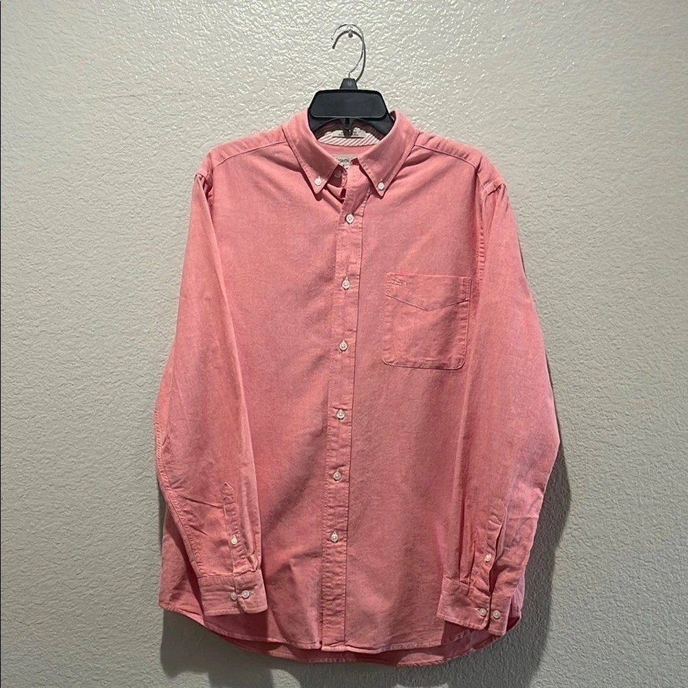Natural Basix Men's Pink Button-Down Shirt Long Sleeve Business Casual Size M