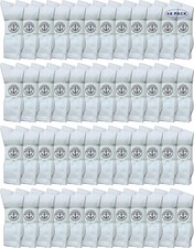 48 PK Mens King Size Premium Cotton Crew Socks White Size 13-16 -Mens Crew Socks