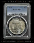 1922 Peace Silver Dollar PCGS MS62 $1 Certified 90% Silver Coin