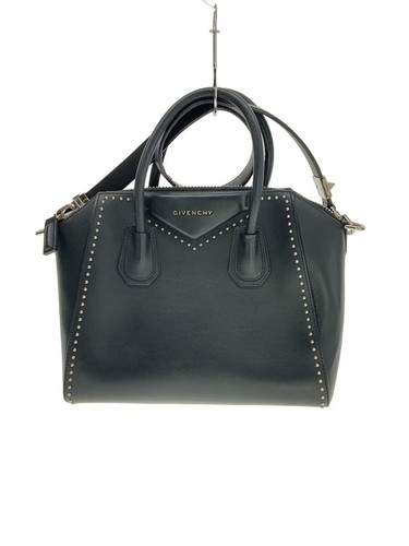 GIVENCHY Handbag Antigona Mini Box Leather Studded Detail Blk Used