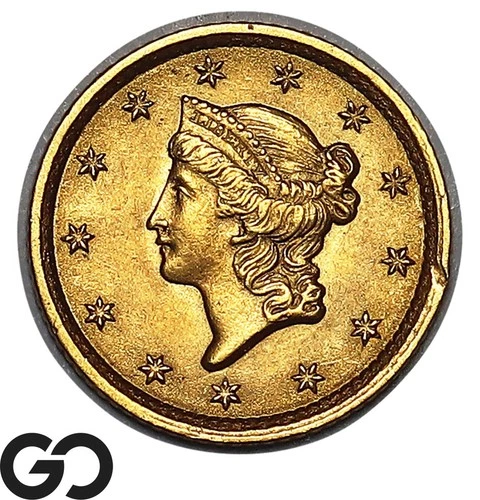 1852 Gold Dollar, $1 Gold Liberty, Type 1, Sharp Gem BU++
