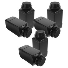 6Pcs Black Pe Plastic Wide Mouth Reagent Bottles Leakproof Lab Sample Containers
