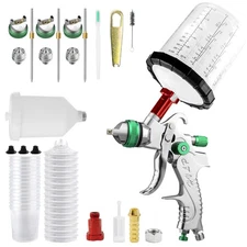 Hvlp Air Spray Gun Kit W/1.4/1.7/2.0 Mm Nozzles Car Paint Wall Repair Furniture