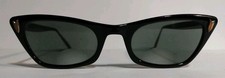 RARE Vintage Bausch  Lomb 5 1/2 ALUM Sunglasses Black-Rimmed Hidden Bi-Focal 