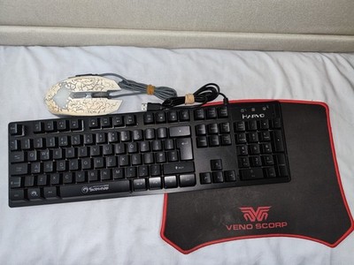 MARVO SCORPION KM409, 7 FARBEN, USB GAMING TASTATUR & USB MAUS & MAUSMATTE.