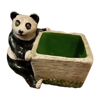 Vintage Panda Bear Planter Stamped Tili Mac Handcraft 