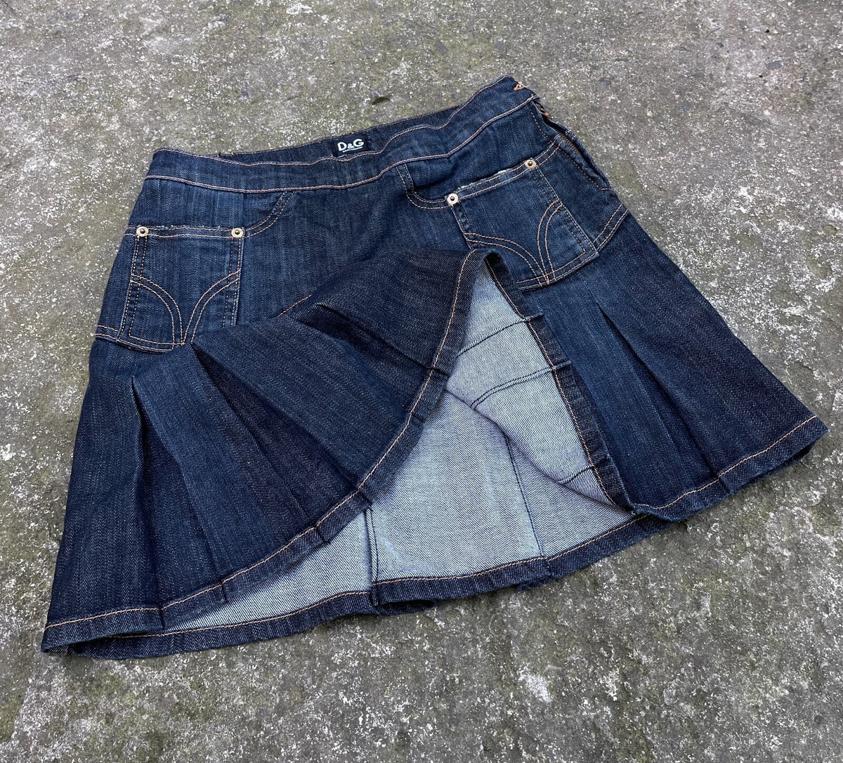 Rare Vintage Dolce & Gabbana Y2K D&G Leather Label Blue