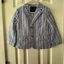 Janie and Jack Little Boys Blue Striped Blazer Suit Coat Jacket Size 3 New