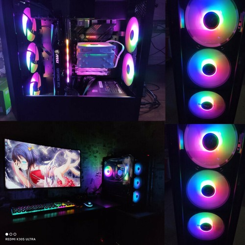3PCS Quiet 120mm Fan 5V 3Pin ARGB Gaming LED PC Computer Case Cooler Radiator US - Picture 7 of 8