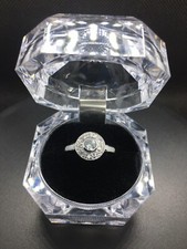 New Beautiful Fine Sterling Silver Ring, Set W/ Brilliant Cubic Zirconia