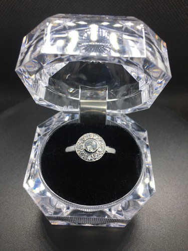 (New) Beautiful Fine Sterling Silver Ring, Set W/ Brilliant Cubic Zirconia!
