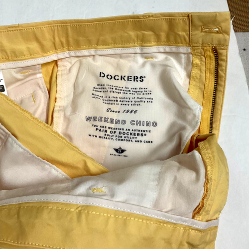 Dockers Water less Weekend Chino Slim Ankle Womans Pants Yellow W28 R - Picture 4 of 4