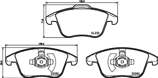 Hella 8DB 355 037-781 Bremsbelagsatz, Scheibenbremse Vorne FüR Ford-image