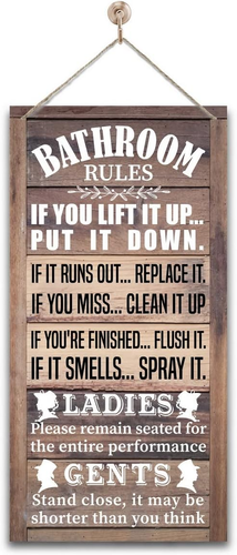 Rustic Bathroom Decor, Western Bathroom Decor, Funny Bathroom Signs Wall Decor, - Picture 7 of 12