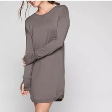 Athleta Sweater Dress Long Sleeve Thumbholes Neutral Taupe size Women Medium