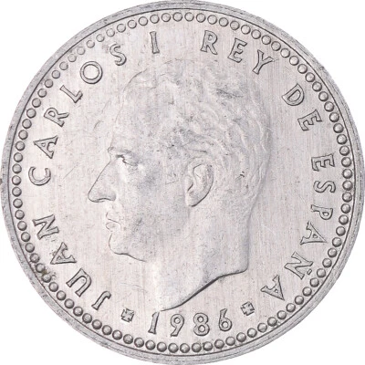 [#345171] Münze, Spanien, Juan Carlos I, Peseta, 1986, Madrid, SS, Aluminium, KM - Bild 1 von 2