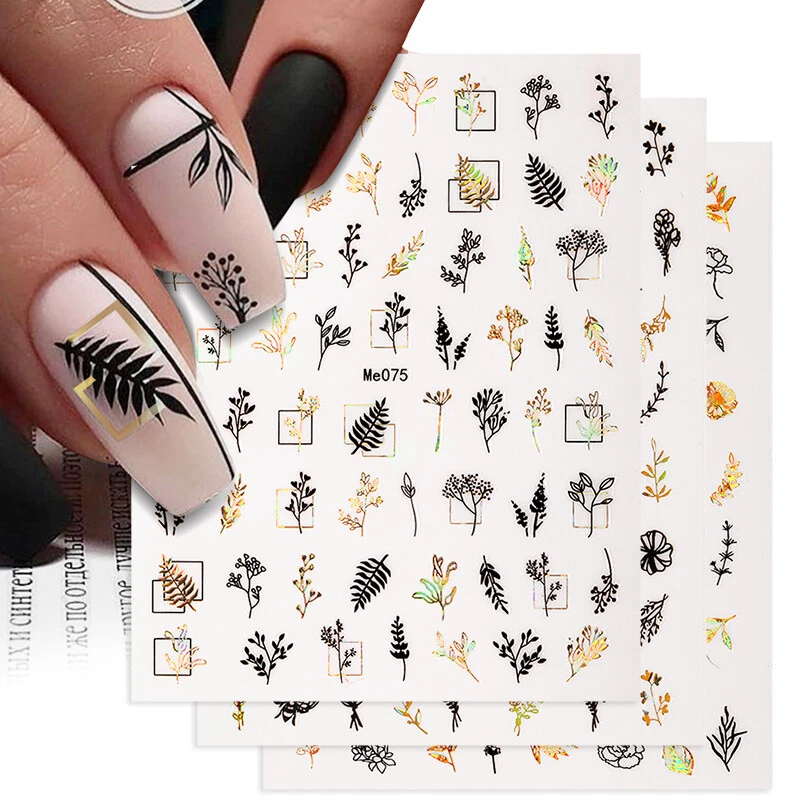 Embossed Summer Nail Art Stickers Green White Lily of The Valley Decal  Botanical Leaf Sticker Sliders For Nails Supplies JI-5D04 - AliExpress