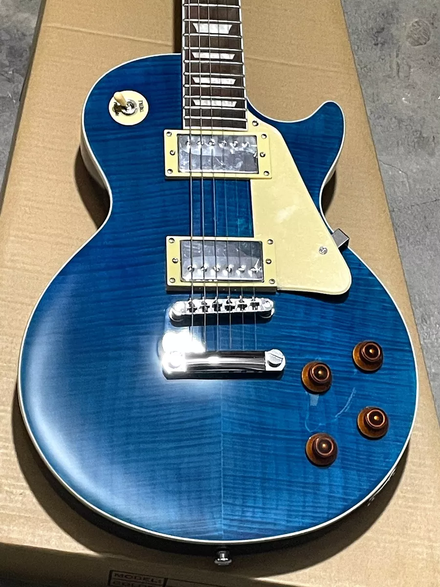 New Navy Blue Color Electric Guitar Solid Body Flame Maple Top