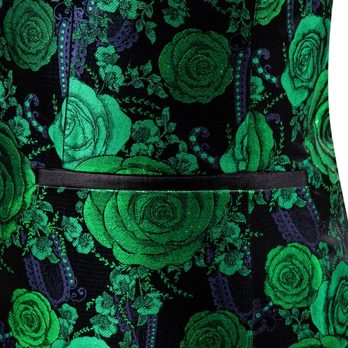 Para Hombres Floral Esmoquin Cena Chaqueta Calce Regular Chal Solapa Paisley Baile de graduación Fiesta Traje - Imagen 22 de 236