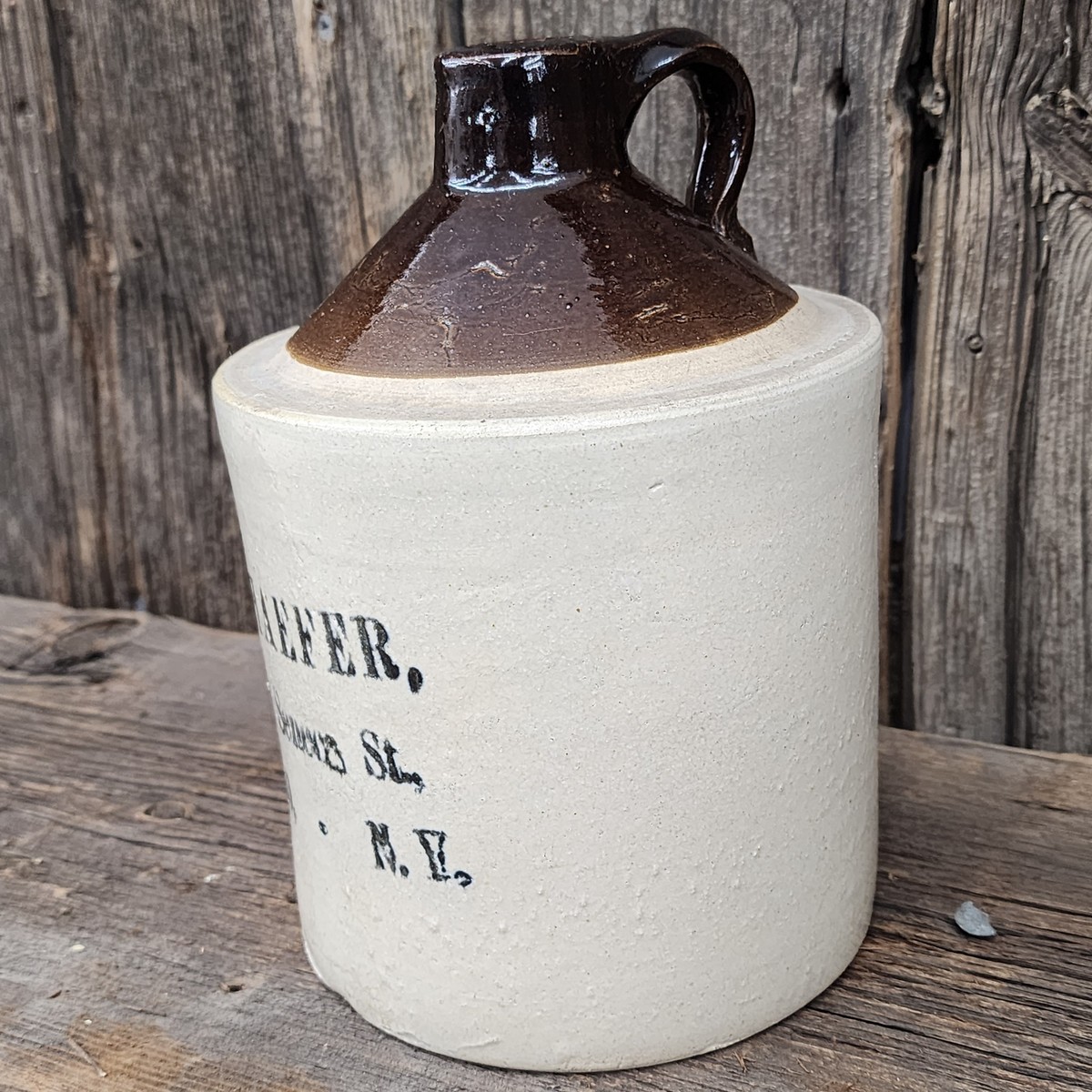 ポジャギ　118×62 ホワイトリネン　No.259 リクエスト分 Antique H. Schaefer Stenciled Two Tone Stoneware Crock Whiskey Jug