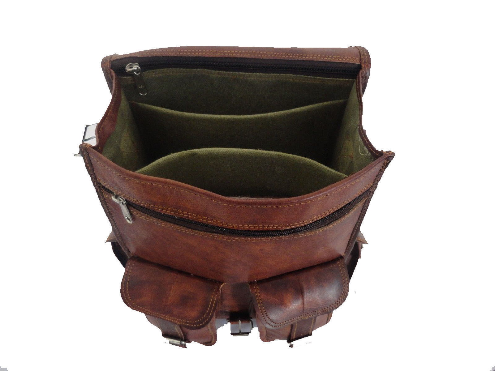Mens Vintage Genuine Leather Satchel Laptop Backpack Rucksack Messenger Bag 