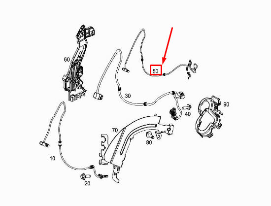 MERCEDES-BENZ C W205 Kabelbaum Positionssensor hinten links A2055402812