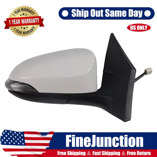 WHITE Right Passenger Side Mirror For Corolla 2014-2019  Power Heated Turn Lamp