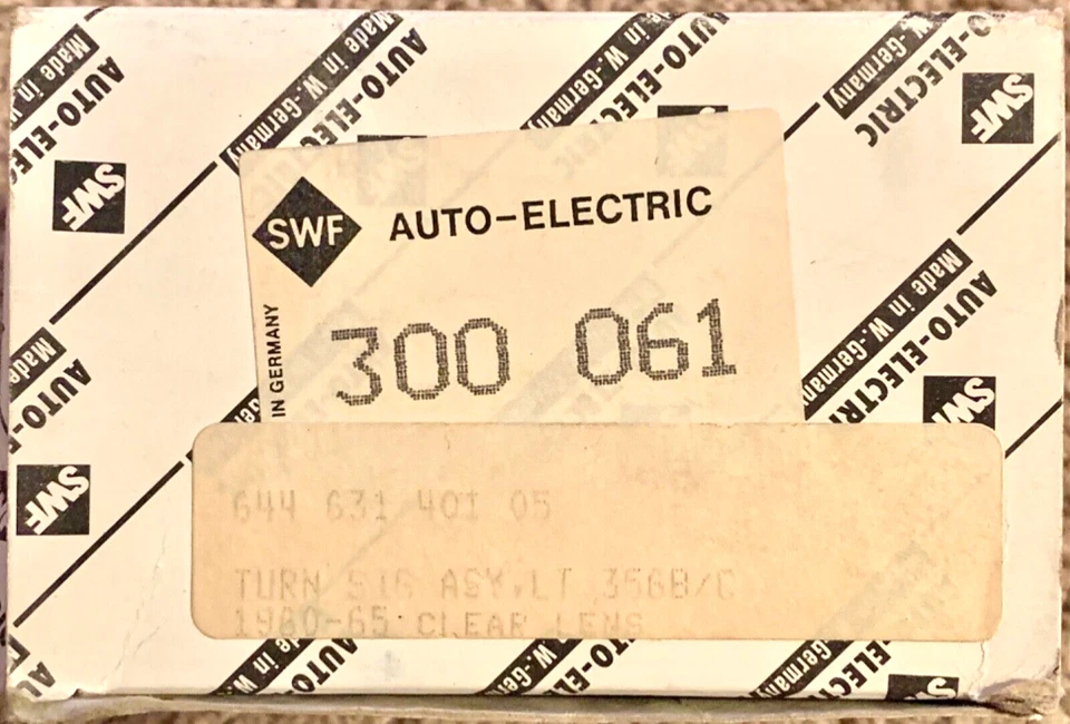 Conjunto de señal de giro delantero izquierdo Porsche 356B/C 1959-65 parte #64463140105 nuevo de Lote Antiguo SWF Foto 2 de 4