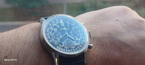 RARO Breitling Navitimer 806 Acero Cronógrafo Temprano AOPA Dorado Esfera Negra Años 50 - Imagen 20 de 20