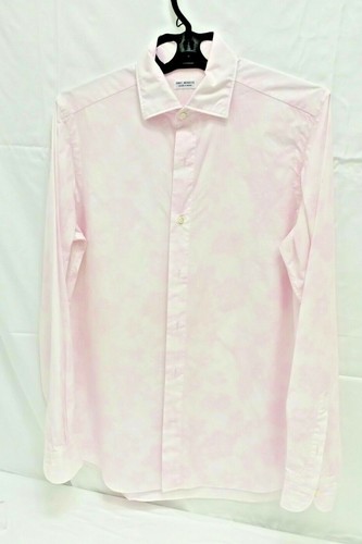 EDDY MONETTI MEN'S Manica Lunga Camicia Rosa con Stampa Hawaiana Taglia 15  3/4 - 40 | eBay