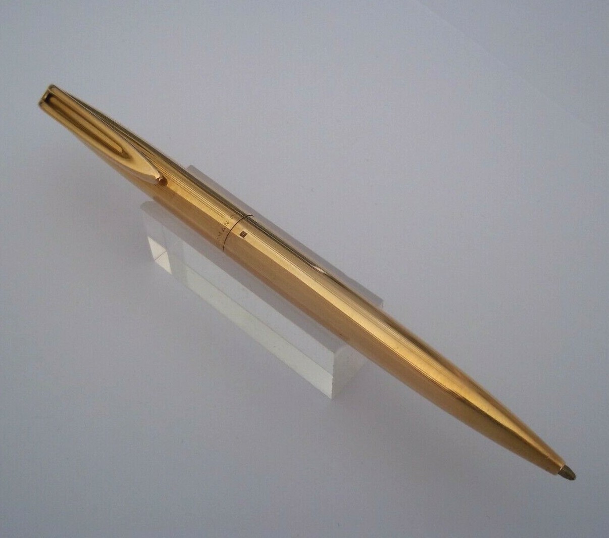 Stylo Plume Waterman Charleston - Plume Or 18K, Couleur Noire, Modèle Prestige - Occasion Très Bon état