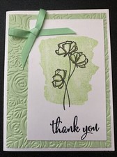Stampin Up Card Kit Set Of 4  Thank You  Apple Green Flowers