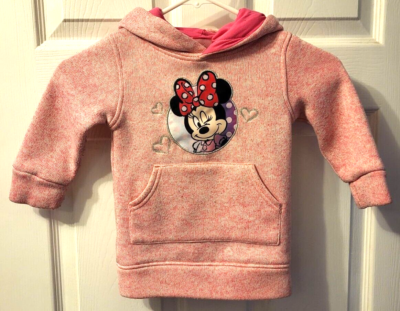 A-3 Disney Minnie Size 2T Mouse Toddler Girl Pink Sweatshirt Hoodie RN